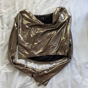 Gold shimmery long sleeve top